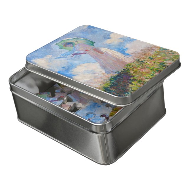 Claude Monet - Woman with a Parasol facing left Jigsaw Puzzle (Lid Open)