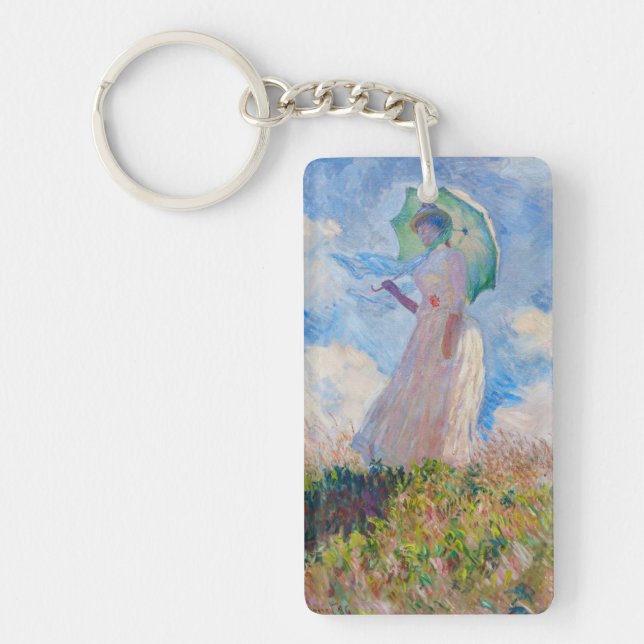 Claude Monet - Woman with a Parasol facing left Keychain (Front)