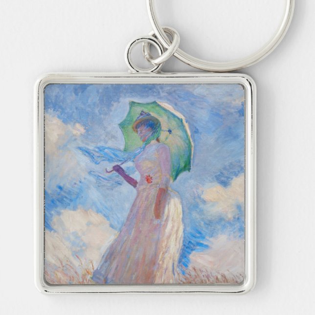 Claude Monet - Woman with a Parasol facing left Keychain (Front)