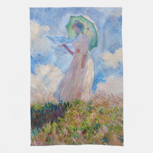 Claude Monet _ Woman with a Parasol facing left Kitchen Towel