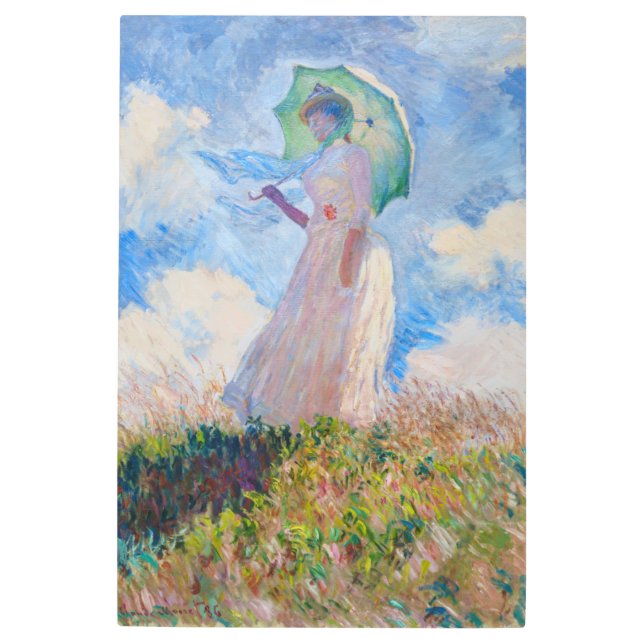 Claude Monet - Woman with a Parasol facing left Metal Print (Front)