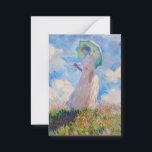 Claude Monet - Woman with a Parasol facing left Note Card<br><div class="desc">Study of a Figure Outdoors,  also known as Woman with a Parasol/Umbrella facing left. By Claude Monet in 1886.</div>