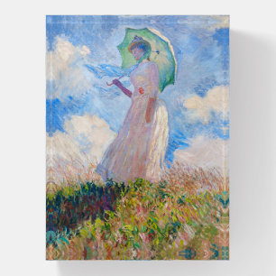 Claude Monet - Woman with a Parasol facing left Pa Paperweight