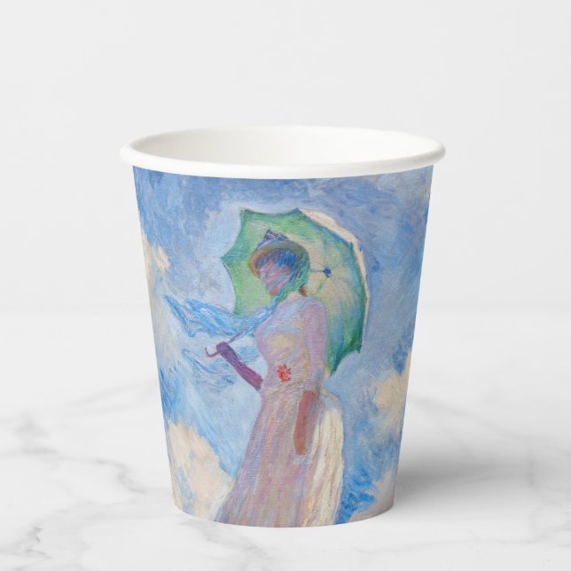 Claude Monet - Woman with a Parasol facing left Paper Cups (Front)