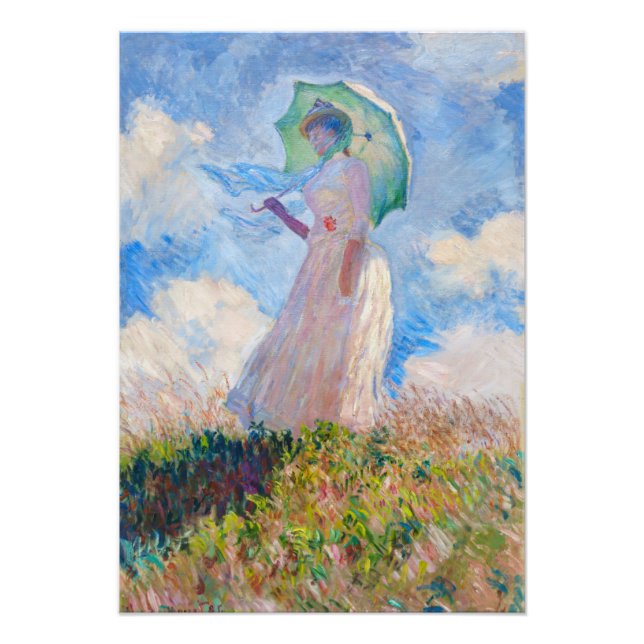 Claude Monet - Woman with a Parasol facing left Photo Print (Front)