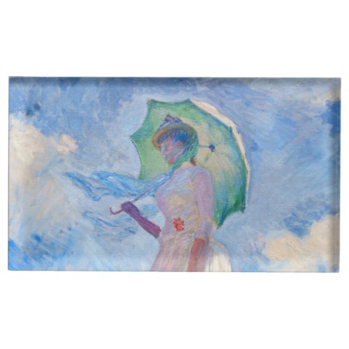 Claude Monet _ Woman with a Parasol facing left Place Card Holder
