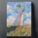 Claude Monet - Woman with a Parasol facing left Plaque<br><div class="desc">Study of a Figure Outdoors,  also known as Woman with a Parasol/Umbrella facing left. By Claude Monet in 1886.</div>
