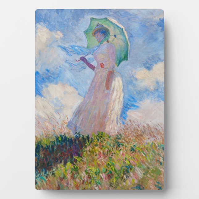 Claude Monet - Woman with a Parasol facing left Plaque (Front)