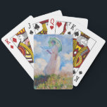 Claude Monet - Woman with a Parasol facing left Poker Cards<br><div class="desc">Study of a Figure Outdoors,  also known as Woman with a Parasol/Umbrella facing left. By Claude Monet in 1886.</div>