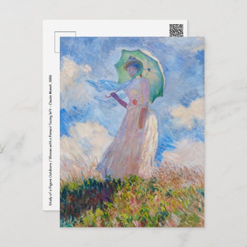 Claude Monet _ Woman with a Parasol facing left Postcard