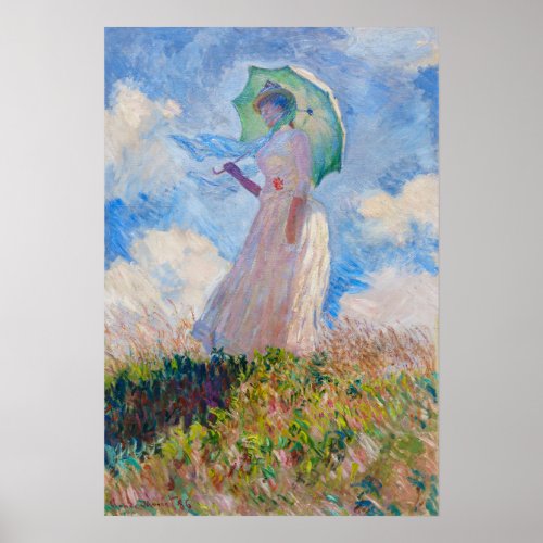 Claude Monet _ Woman with a Parasol facing left Poster