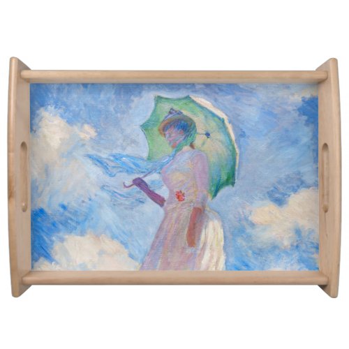 Claude Monet _ Woman with a Parasol facing left Serving Tray
