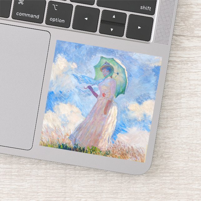 Claude Monet - Woman with a Parasol facing left Sticker (Detail)