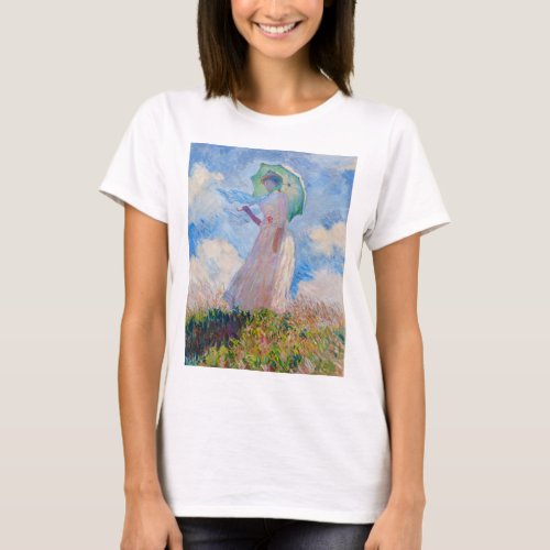 Claude Monet _ Woman with a Parasol facing left T_Shirt