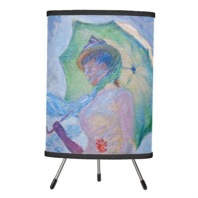 Claude Monet - Woman with a Parasol facing left Tripod Lamp (Front)