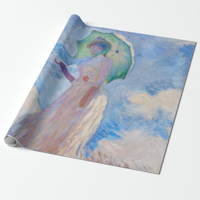 Claude Monet - Woman with a Parasol facing left Wrapping Paper (Unrolled)