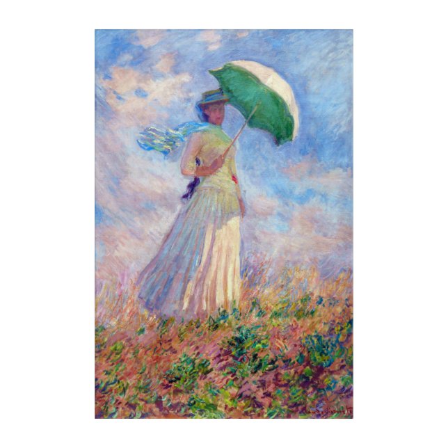 Claude Monet - Woman with a Parasol facing right Acrylic Print (Front)