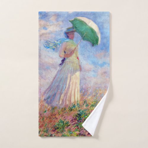 Claude Monet _ Woman with a Parasol facing right Bath Towel Set