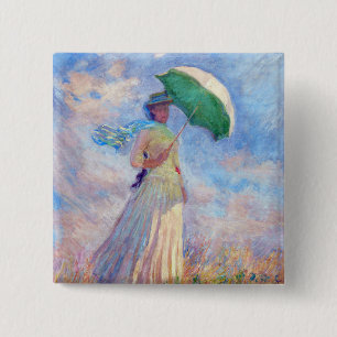 Claude Monet - Woman with a Parasol facing right Button