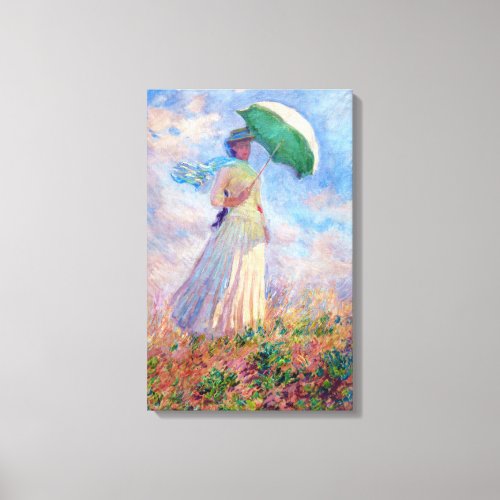 Claude Monet _ Woman with a Parasol facing right Canvas Print