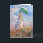 Claude Monet - Woman with a Parasol facing right Card<br><div class="desc">Study of a Figure Outdoors,  also known as Woman with a Parasol/Umbrella facing right. By Claude Monet in 1886.</div>