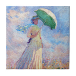 Claude Monet - Woman with a Parasol facing right Ceramic Tile