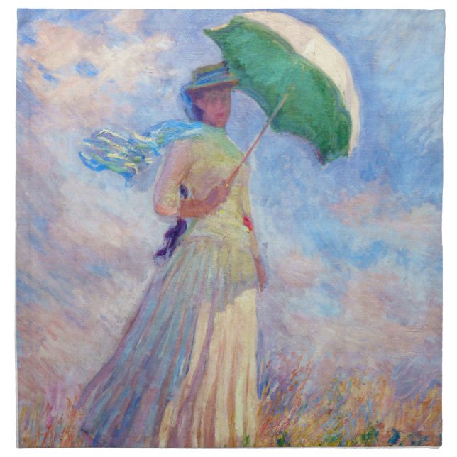Claude Monet - Woman with a Parasol facing right Cloth Napkin (Front)