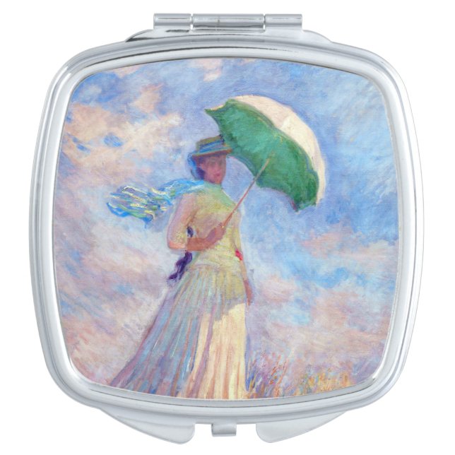 Claude Monet - Woman with a Parasol facing right Compact Mirror (Front)