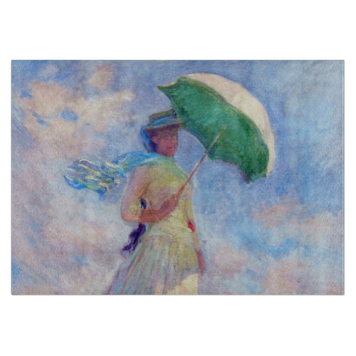 Claude Monet _ Woman with a Parasol facing right Cutting Board