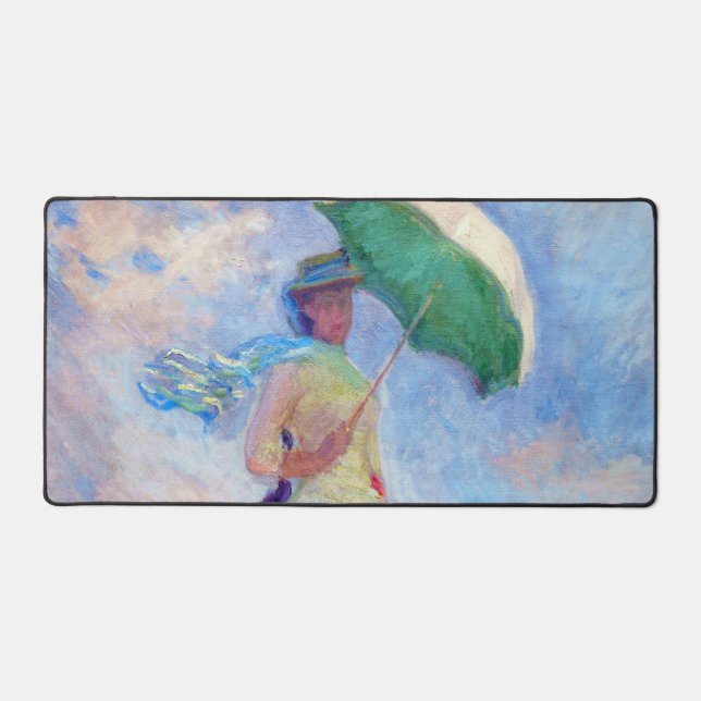 Claude Monet - Woman with a Parasol facing right Desk Mat (Front)