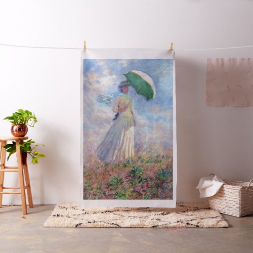 Claude Monet - Woman with a Parasol facing right Fabric