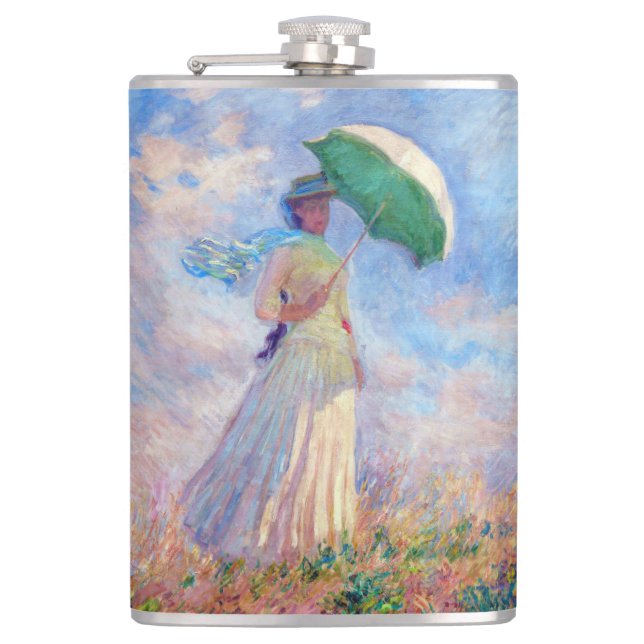 Claude Monet - Woman with a Parasol facing right Flask (Front)