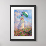 Claude Monet - Woman with a Parasol facing right Framed Art<br><div class="desc">Study of a Figure Outdoors,  also known as Woman with a Parasol/Umbrella facing right. By Claude Monet in 1886.</div>