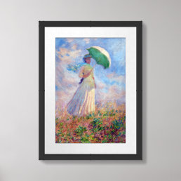 Claude Monet - Woman with a Parasol facing right Framed Art