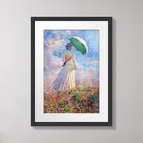 Claude Monet _ Woman with a Parasol facing right Framed Art