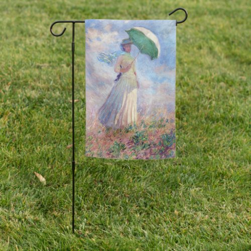 Claude Monet _ Woman with a Parasol facing right Garden Flag