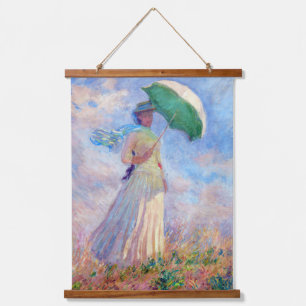 Claude Monet - Woman with a Parasol facing right Hanging Tapestry