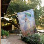 Claude Monet - Woman with a Parasol facing right House Flag<br><div class="desc">Study of a Figure Outdoors,  also known as Woman with a Parasol/Umbrella facing right. By Claude Monet in 1886.</div>