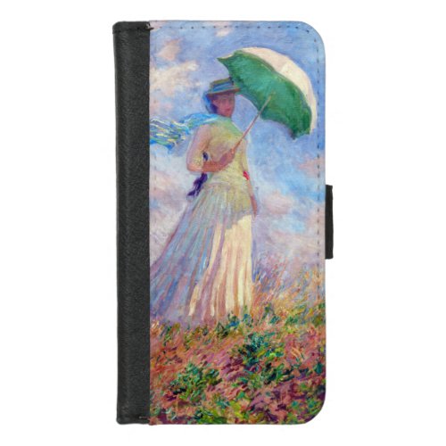 Claude Monet _ Woman with a Parasol facing right iPhone 87 Wallet Case