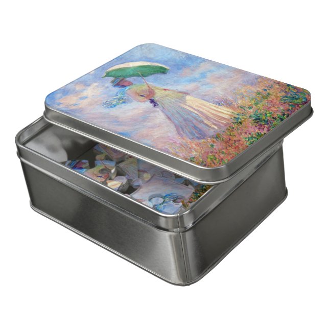 Claude Monet - Woman with a Parasol facing right Jigsaw Puzzle (Lid Open)