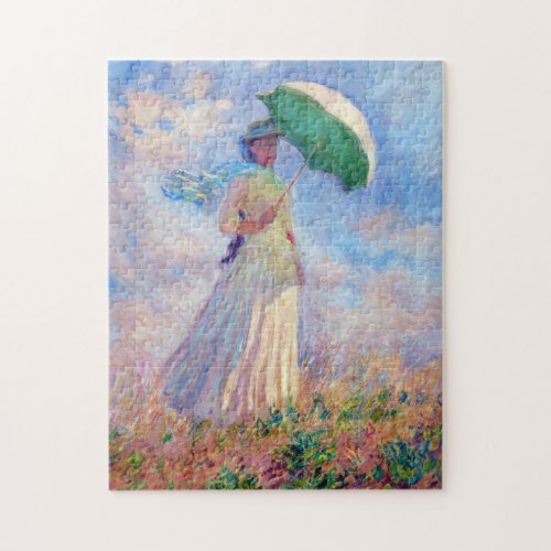 Claude Monet _ Woman with a Parasol facing right Jigsaw Puzzle