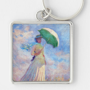 Claude Monet - Woman with a Parasol facing right Keychain
