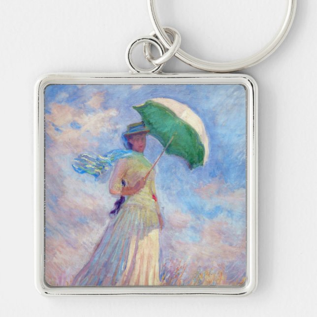 Claude Monet - Woman with a Parasol facing right Keychain (Front)
