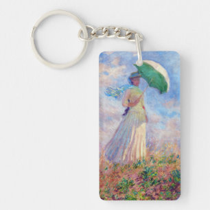 Claude Monet - Woman with a Parasol facing right Keychain