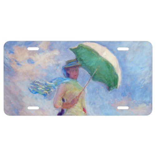 Claude Monet _ Woman with a Parasol facing right License Plate