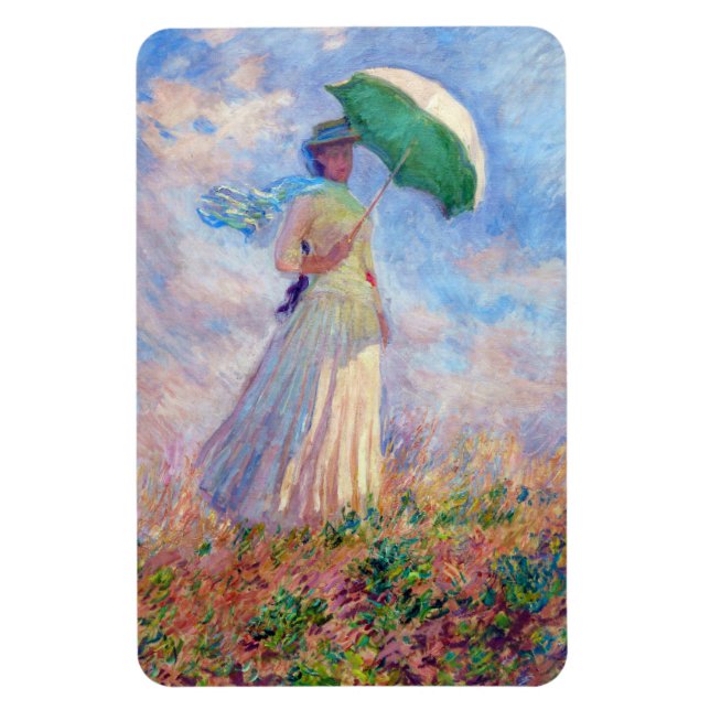 Claude Monet - Woman with a Parasol facing right Magnet (Vertical)