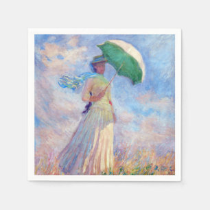 Claude Monet - Woman with a Parasol facing right Napkins