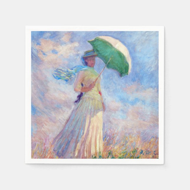Claude Monet - Woman with a Parasol facing right Napkins (Front)