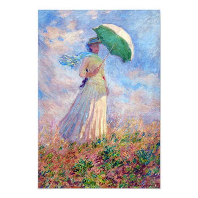 Claude Monet - Woman with a Parasol facing right Photo Print (Front)