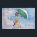 Claude Monet - Woman with a Parasol facing right Placemat<br><div class="desc">Study of a Figure Outdoors,  also known as Woman with a Parasol/Umbrella facing right. By Claude Monet in 1886.</div>
